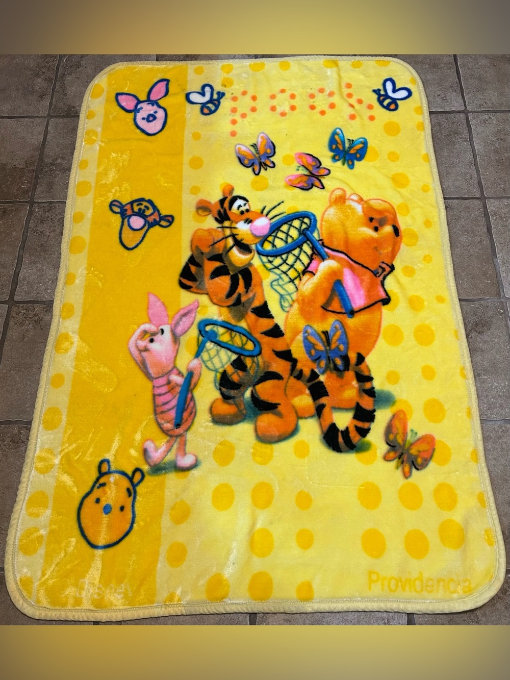 Rare Vintage Winnie the Pooh Blanket Piglet Tigger Rachel Collection Providencia
